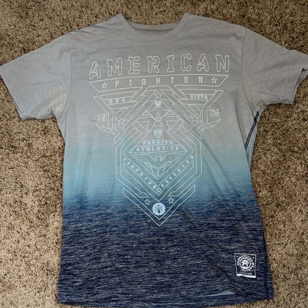 American Fighter Blue and Gray Short Sleeve Tee